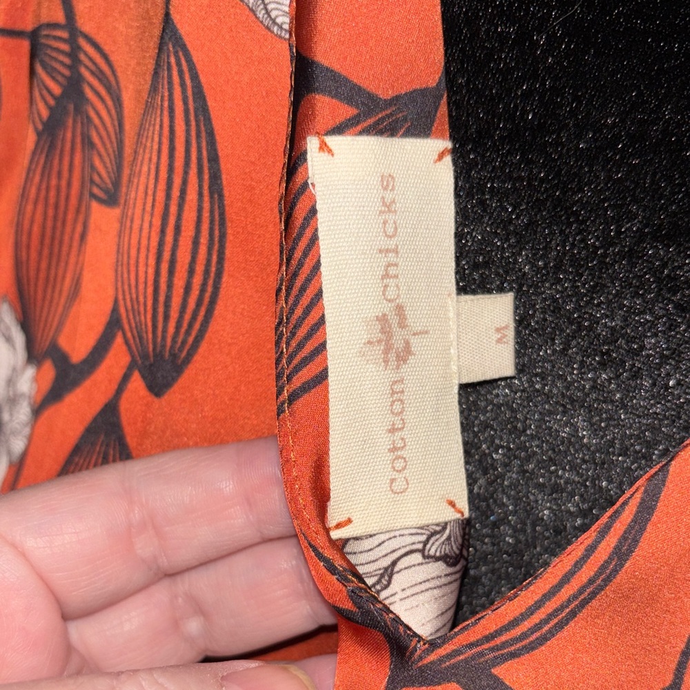 Cotton Chicks Ruffle Sleeve Dress in Rust Floral SZ MED - Picture 9 of 12